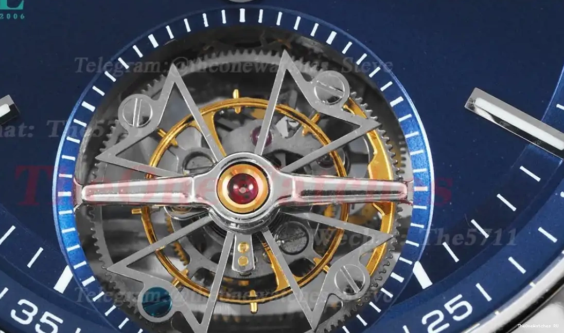 SS ref Stk Blue 6000V Overseas BBR Tourbillon LE 0329